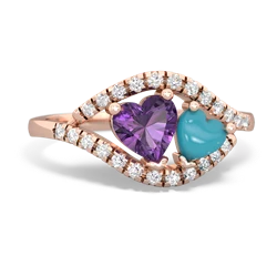 Amethyst Mother And Child 14K Rose Gold ring R3010