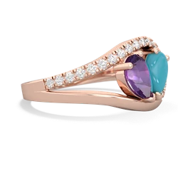 Amethyst Nestled Heart Keepsake 14K Rose Gold ring R5650