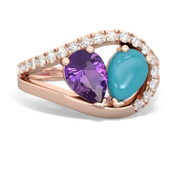 Amethyst Nestled Heart Keepsake 14K Rose Gold ring R5650