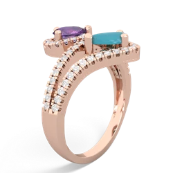 Amethyst Diamond Dazzler 14K Rose Gold ring R3000