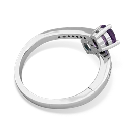 Amethyst Channel Set Two Stone 14K White Gold ring R5303