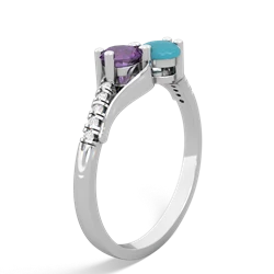 Amethyst Infinity Pave Two Stone 14K White Gold ring R5285