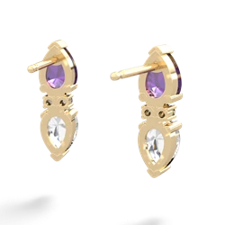 Amethyst Bowtie Drop 14K Yellow Gold earrings E0865