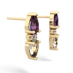 Amethyst Bowtie Drop 14K Yellow Gold earrings E0865