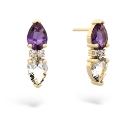 Amethyst Bowtie Drop 14K Yellow Gold earrings E0865