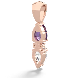 Amethyst Bowtie Drop 14K Rose Gold pendant P0865