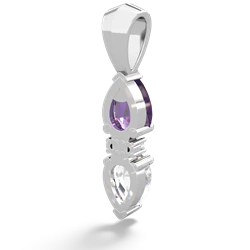 Amethyst Bowtie Drop 14K White Gold pendant P0865