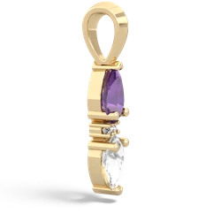 Amethyst Bowtie Drop 14K Yellow Gold pendant P0865