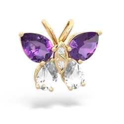 Amethyst Butterfly 14K Yellow Gold pendant P2215