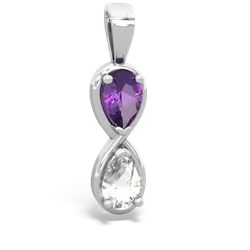 Amethyst Infinity 14K White Gold pendant P5050