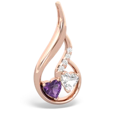 Amethyst Keepsake Curves 14K Rose Gold pendant P5450