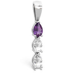 Amethyst Dew Drops 14K White Gold pendant P2251