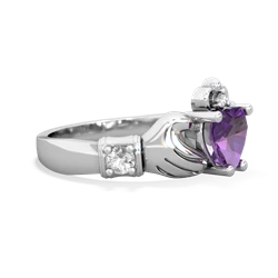 Amethyst Claddagh Keepsake 14K White Gold ring R5245