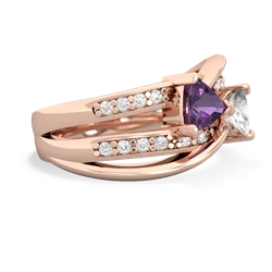 Amethyst Bowtie 14K Rose Gold ring R2360