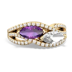 Amethyst Diamond Rivers 14K Yellow Gold ring R3070