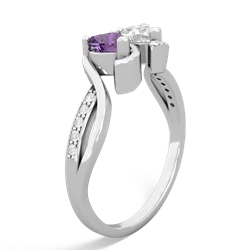 Amethyst Side By Side 14K White Gold ring R3090