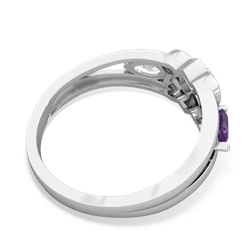 Amethyst Hearts Intertwined 14K White Gold ring R5880