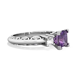 Amethyst Eternal Embrace Engagement 14K White Gold ring C2001