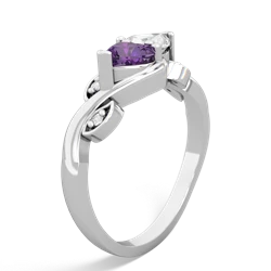 Amethyst Floral Elegance 14K White Gold ring R5790