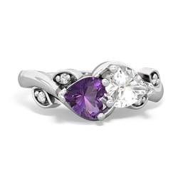 Amethyst Floral Elegance 14K White Gold ring R5790