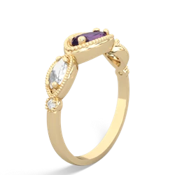 Amethyst Milgrain Marquise 14K Yellow Gold ring R5700