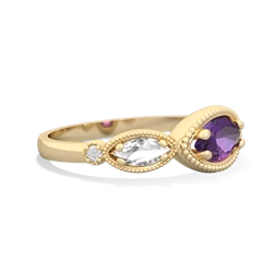 Amethyst Milgrain Marquise 14K Yellow Gold ring R5700