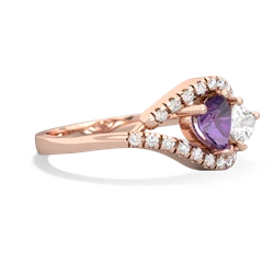 Amethyst Mother And Child 14K Rose Gold ring R3010