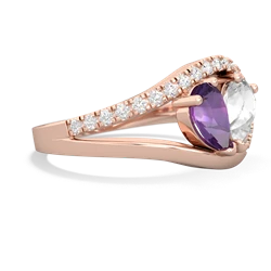 Amethyst Nestled Heart Keepsake 14K Rose Gold ring R5650