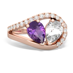 Amethyst Nestled Heart Keepsake 14K Rose Gold ring R5650