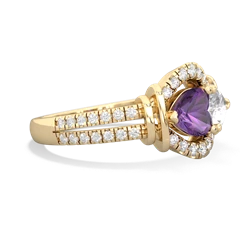 Amethyst Art-Deco Keepsake 14K Yellow Gold ring R5630