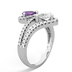 Amethyst Diamond Dazzler 14K White Gold ring R3000