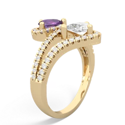 Amethyst Diamond Dazzler 14K Yellow Gold ring R3000