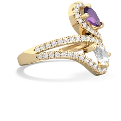 Amethyst Diamond Dazzler 14K Yellow Gold ring R3000