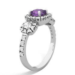 Amethyst Regal Halo 14K White Gold ring R5350