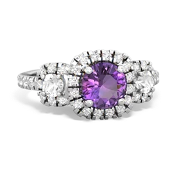 Amethyst Regal Halo 14K White Gold ring R5350