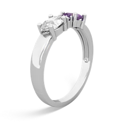 Amethyst Pear Bowtie 14K White Gold ring R0865