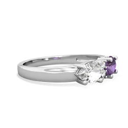 Amethyst Pear Bowtie 14K White Gold ring R0865