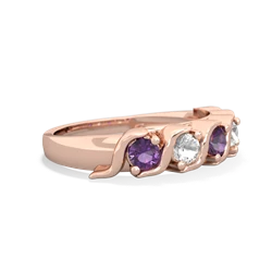 Amethyst Anniversary Band 14K Rose Gold ring R2089