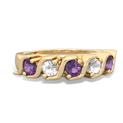 Amethyst Anniversary Band 14K Yellow Gold ring R2089