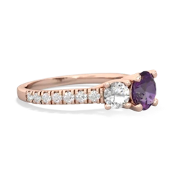 Amethyst Pave Trellis 14K Rose Gold ring R5500