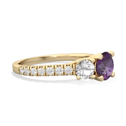 Amethyst Pave Trellis 14K Yellow Gold ring R5500