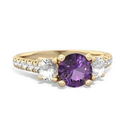 Amethyst Pave Trellis 14K Yellow Gold ring R5500