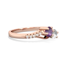 Amethyst Infinity Pave Two Stone 14K Rose Gold ring R5285