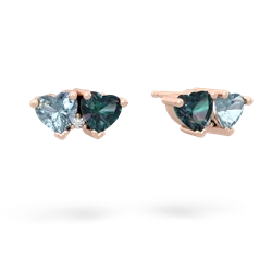 Aquamarine Sweethearts 14K Rose Gold earrings E5260