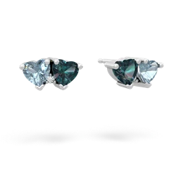 Aquamarine Sweethearts 14K White Gold earrings E5260