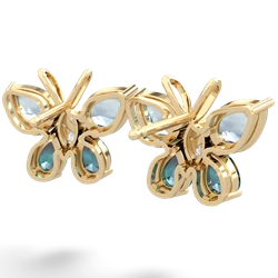 Aquamarine Butterfly 14K Yellow Gold earrings E2215