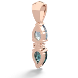 Aquamarine Bowtie Drop 14K Rose Gold pendant P0865