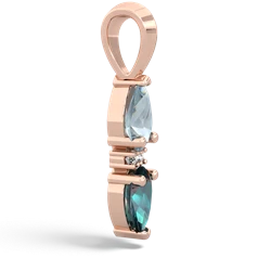 Aquamarine Bowtie Drop 14K Rose Gold pendant P0865