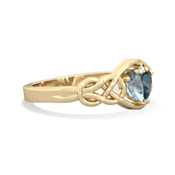 Aquamarine Celtic Love Knot 14K Yellow Gold ring R5420