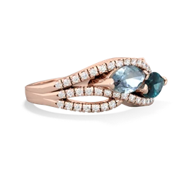 Aquamarine Diamond Rivers 14K Rose Gold ring R3070